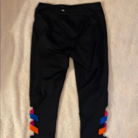 Fila Black and Purple Leggings with Geometric Accents - Picture 5 of 8